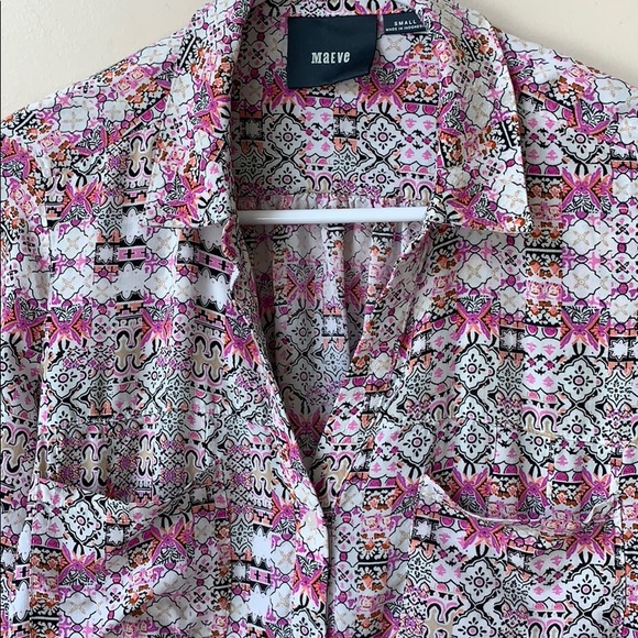 Anthropologie Maeve Aztec Button Down Top Small - Picture 5 of 8